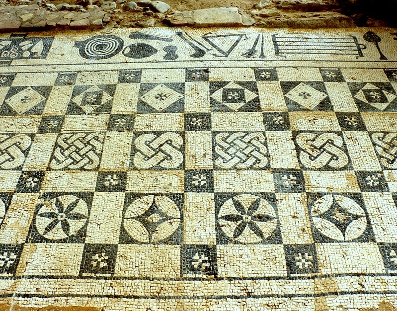 Roman mosaic at Roman Villa, Rio Real, Marbella