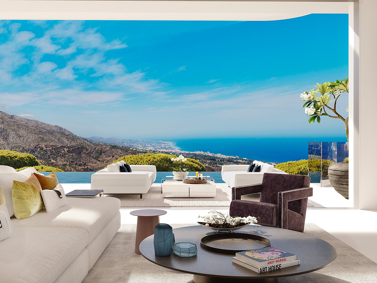 The view from Villa 1 at Vista Lago Residences overlooks Marbella