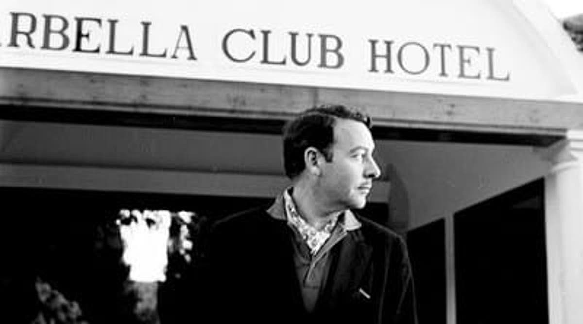 Prince Alfonso outside the Marbella Club in the early days