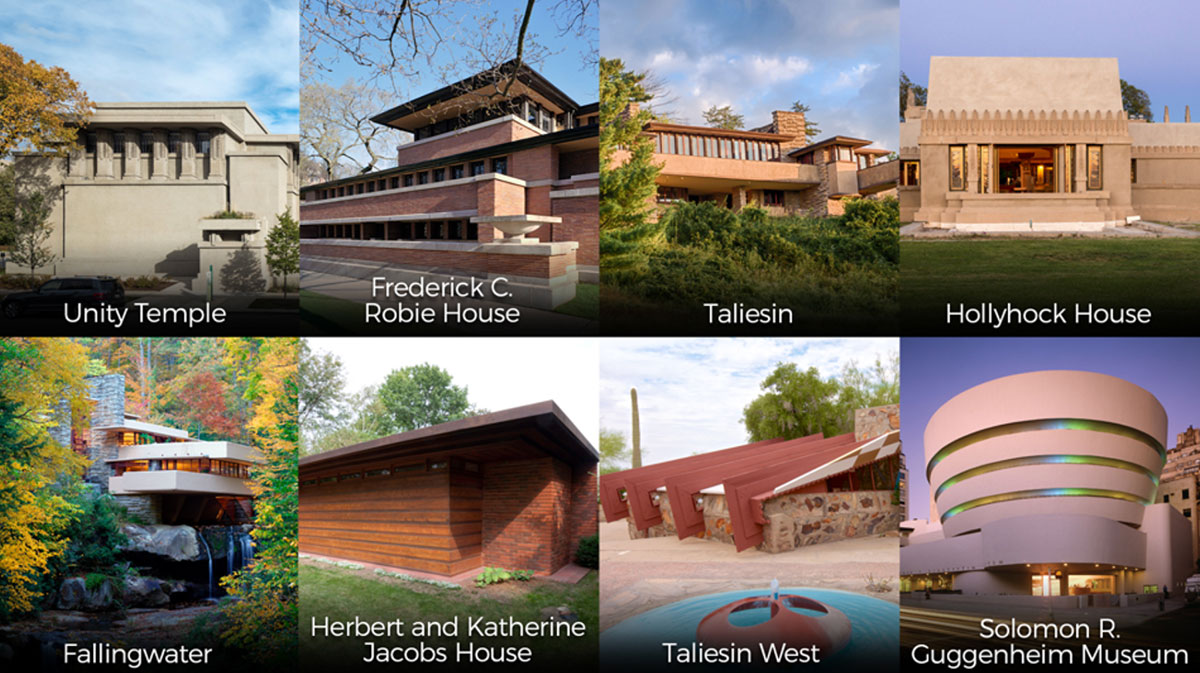Frank Lloyd Wright sites inscribed to the UNESCO World Heritage list