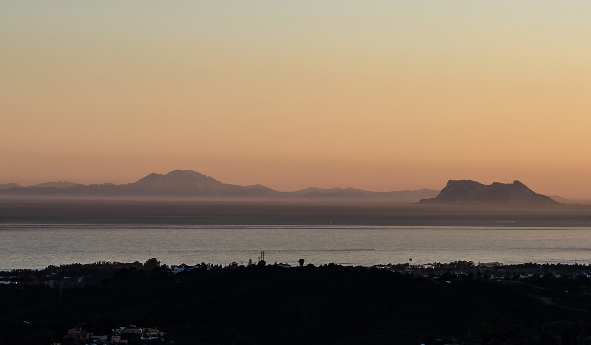 Sunset over Strait of Gibraltar