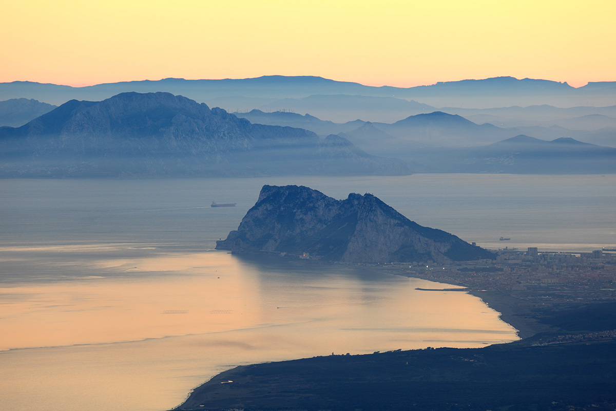 The Pillars of Hercules – Gibraltar and Jebel Musa at sunset