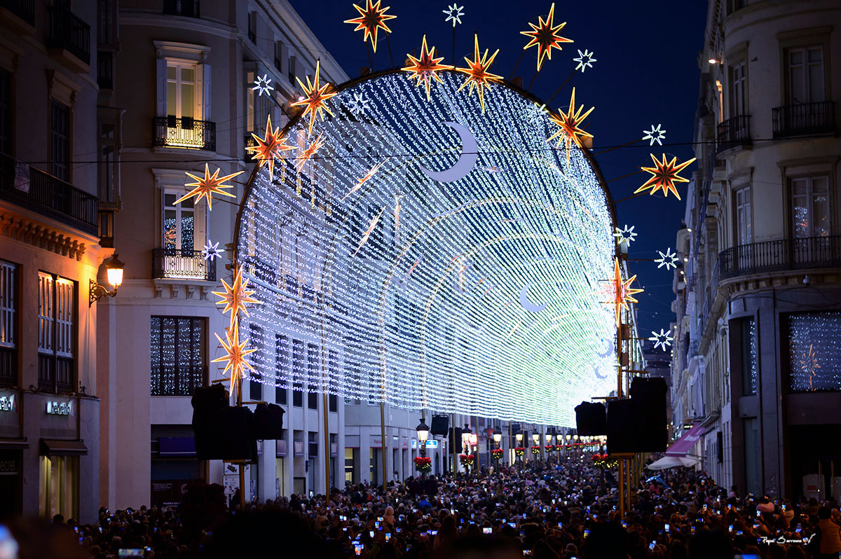 Málaga’s Christmas lights in Calle Larios