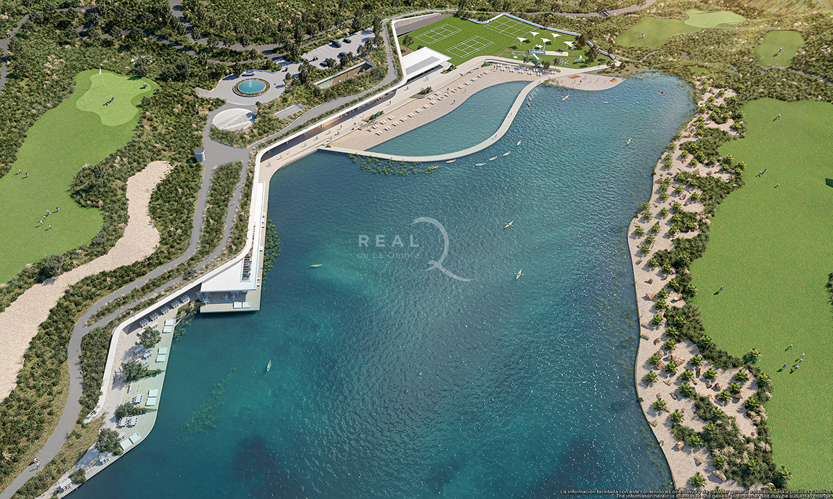 Future Lake and beach club with golf course at Real de La Quinta