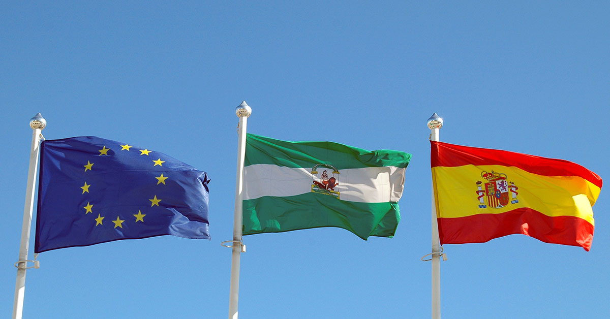 Flags of Europe, Andalucia and Spain