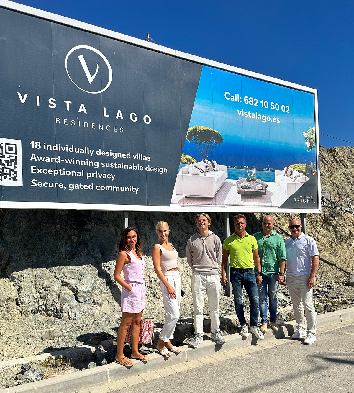 Marbella luxury homes team infrom the the Vista Lago Homes sign